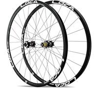 KUNYOS Ruote per Biciclette da Strada 700C con Freno a Disco, Ruota Anteriore e Posteriore con ASSE Passante 15X100mm/12X142mm, mozzi 24H per Cassetta a 8/9/10/11/12 velocità,Nero
