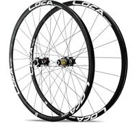KUNYOS Ruote per Biciclette da Strada 700C con Freno a Disco, Ruota Anteriore e Posteriore con ASSE Passante 15X100mm/12X142mm, mozzi 24H per Cassetta a 8/9/10/11/12 velocità,Nero