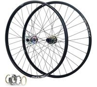 KUNYOS Ruote per Mountain Bike 26/27,5/29 Pollici, Freno A Disco in Lega di Alluminio Ciclismo Ruota A Manica Posteriore Ruote da 142 Mm Cerchio 32H per Cassetta 8-12 velocità 2150G,Coloured,26inch