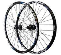 KUNYOS Ruote per Mountain Bike con Perno Passante E Freno A Disco, Mozzo A 32 Fori 26 27,5 29 Pollici, 2 Cuscinetti Anteriori E 4 Posteriori, Set di Ruote in Alluminio, 7-12 Marce,Black Blue,29inch