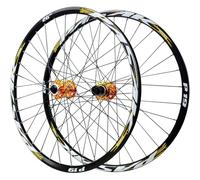 KUNYOS Ruote per Mountain Bike con Perno Passante E Freno A Disco, Mozzo A 32 Fori 26 27,5 29 Pollici, 2 Cuscinetti Anteriori E 4 Posteriori, Set di Ruote in Alluminio, 7-12 Marce,d'oro,29inch