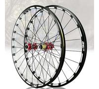 KUNYOS Set di Ruote da Bicicletta Thru Axle 26'' 27.5'' 29'' Mountain Bike Ruota Anteriore Ruota Posteriore Set Doppio Strato 24 Fori Mozzo Straight-Pull per 7-12 Ingranaggi,Rosso,29inch