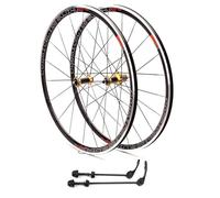 KUNYOS Set di Ruote da Corsa 700C 30Mm, Cerchio per Freni V/C, Sgancio Rapido, Biciclette Cruiser, per Cassetta A 7/8/9/10/11 velocità, Mozzo in Fibra di Carbonio 1650G,d'oro