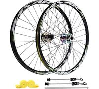 KUNYOS Set di Ruote MTB da 26"/27,5"/29", Freno A Disco, Cerchi in Alluminio 32H E Mozzi HG, Ruota Anteriore 100X9mm / Ruote Posteriori 135X10mm Compatibili con 7-12 velocità.,Verde,26inch