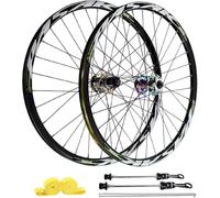 KUNYOS Set di Ruote MTB da 26"/27,5"/29", Freno A Disco, Cerchi in Alluminio 32H E Mozzi HG, Ruota Anteriore 100X9mm / Ruote Posteriori 135X10mm Compatibili con 7-12 velocità.,Verde,26inch