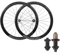 KUNYOS Set di Ruote per Bici da Strada 700C Cerchi in Lega di Alluminio da 45 Mm Mozzi con Cuscinetti per Perno Passante 7 8 9 10 11 12 velocità Cassetta Blocco Centrale Freno A Disco,Nero,700C Grey