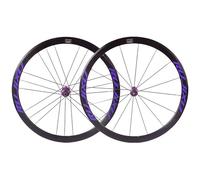 KUNYOS Set di Ruote per Bici da Strada 700C in Lega di Alluminio Sgancio Rapido Altezza Cerchio 40/50Mm Freni V/C Mozzi A Cuscinetti Sigillati Supporto Cassetta 8-11 velocità,Viola,50MM