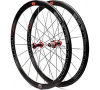 KUNYOS Set di Ruote per Bici da Strada in Carbonio con Copertura Profonda da 40 mm V/C Cuscinetto sigillato per Cerchio Freno,Rosso