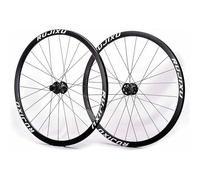 KUNYOS Set di Ruote per Bici da Strada in Lega di Alluminio 700C, Cerchio A Doppia Parete da 30/38/40/50Mm, 9 * 100/10 * 135Mm QR, Freno A Disco, Cassetta A 7/8/9/10/11/12 velocità,Nero,30cm