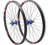 KUNYOS Set di Ruote per Bicicletta 26 27.5 Set di Ruote per Mountain Bike da 29 Pollici Freno A Disco 32 Fori Cerchio 120 Clic Ruota MTB A Sgancio Rapido per Cassetta A 7-12 velocità,Blu,26inch