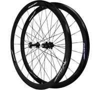 KUNYOS Set di Ruote per Bicicletta 700C, Ruote da Corsa con Copertura di 40 Mm di profondità, Cerchi A Doppia Parete, Set di Ruote Anteriori E Posteriori.,Bianca