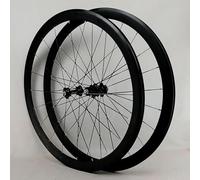 KUNYOS Set di Ruote per Bicicletta 700C, Ruote da Corsa con Copertura di 40 Mm di profondità, Cerchi A Doppia Parete, Set di Ruote Anteriori E Posteriori.,Nero