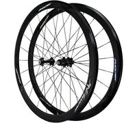 KUNYOS Set di Ruote per Bicicletta 700C, Ruote da Corsa con Copertura di 40 Mm di profondità, Cerchi A Doppia Parete, Set di Ruote Anteriori E Posteriori.,Bianca