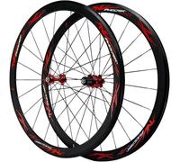 KUNYOS Set di Ruote per Bicicletta 700C, Ruote da Corsa con Copertura di 40 Mm di profondità, Cerchi A Doppia Parete, Set di Ruote Anteriori E Posteriori.,Rosso