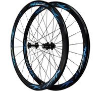 KUNYOS Set di Ruote per Bicicletta 700C, Ruote da Corsa con Copertura di 40 Mm di profondità, Cerchi A Doppia Parete, Set di Ruote Anteriori E Posteriori.,Blu