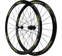 KUNYOS Set di Ruote per Bicicletta 700C, Ruote da Corsa con Copertura di 40 Mm di profondità, Cerchi A Doppia Parete, Set di Ruote Anteriori E Posteriori.,Verde