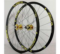 KUNYOS Set di Ruote per Bicicletta MTB Set di Ruote per Bicicletta da 26/27,5/29 Pollici Freno A Disco Cerchio A Doppia Parete Ultraleggero A Sgancio Rapido 7-12 velocità,Giallo,26inch