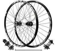 KUNYOS Set di Ruote per Mountain Bike 26 Pollici, 27,5" E 29", Freno A Disco ER, Cuscinetti Sigillati 4, Cerchi Anteriori E Posteriori per Mountain Bike 32H per Cassetta 7-11 velocità,Grey QR,26inch