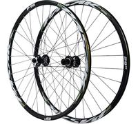 KUNYOS Set di Ruote per Mountain Bike Cerchi A Doppia Parete da 26/27,5/29 Pollici Ruote A Sgancio Rapido Freno A Disco 32H Mozzo Anteriore E Posteriore per Cassetta A 7-12 velocità,Verde,26inch