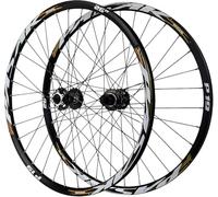 KUNYOS Set di Ruote per Mountain Bike Cerchi A Doppia Parete da 26/27,5/29 Pollici Ruote A Sgancio Rapido Freno A Disco 32H Mozzo Anteriore E Posteriore per Cassetta A 7-12 velocità,d'oro,29inch