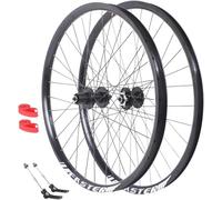 KUNYOS Set di Ruote per Mountain Bike da 26 Pollici Cerchi Freno a Disco QR 100/135 mm Ruote 32H Anteriore 2 Posteriori 4 Cuscinetti mozzi HG per Cassette a 8-12 velocità,Nero