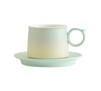 KUNYOS Set Di Tazze Da Caffè In Ceramica Da 250 Ml, Tazza Da Caffè Latte In Gres, Tazza Da Tè, Tazze For Uomo, Donna, Ristorante, Casa, Ufficio, Bevande Calde, Goditi Il tuo Drink(Green,Cup set)