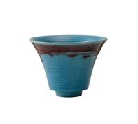 KUNYOS Set Di Tazze E Piattini Da Caffè In Ceramica Con Imbuto Da 100 Ml, Tazzina Da Caffè Espresso In Gres Medievale Fatta A Mano, Tazza Da Tè For Casa E Ufficio(Blue,Cup)