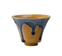 KUNYOS Set Di Tazze E Piattini Da Caffè In Ceramica Con Imbuto Da 100 Ml, Tazzina Da Caffè Espresso In Gres Medievale Fatta A Mano, Tazza Da Tè For Casa E Ufficio(Yellow,Cup)