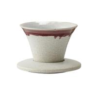 KUNYOS Set Di Tazze E Piattini Da Caffè In Ceramica Con Imbuto Da 100 Ml, Tazzina Da Caffè Espresso In Gres Medievale Fatta A Mano, Tazza Da Tè For Casa E Ufficio(White,Cup set)