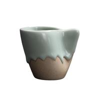 KUNYOS Set Di Tazze E Piattini Da Caffè In Ceramica Creativa Da 130 Ml, Tazzina Da Caffè Espresso Piccola Fatta A Mano In Forno Ru, Tazza Da Tè For Casa E Ufficio, Regalo E Presente(Green)