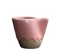 KUNYOS Set Di Tazze E Piattini Da Caffè In Ceramica Creativa Da 130 Ml, Tazzina Da Caffè Espresso Piccola Fatta A Mano In Forno Ru, Tazza Da Tè For Casa E Ufficio, Regalo E Presente(Red)