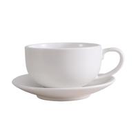 KUNYOS Set Di Tazze E Piattini Da Caffè In Ceramica Da 300 Ml, Tazzina Da Caffè Espresso Retrò, Tazza Da Cappuccino, Tazze Da Tè For Godersi Il Tempo Libero, Regalo E Presente(White,Type-200ml)