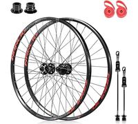 KUNYOS Set Ruote Bicicletta Ruote per Biciclette 26 27,5 29 Pollici Mountain QR Freno A Disco Cassetta 8 9 10 11 12 velocità Mozzi con Cuscinetti Cerchi in Lega di Alluminio,Rosso,29inch