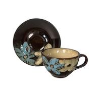 KUNYOS Tazza Da Caffè Espresso In Ceramica Da 250 Ml, Tazza Da Cappuccino, Tazza Pastorale In Gres For Godersi L'ora Del Tè Pomeridiano, Regalo E Presente(Color D)