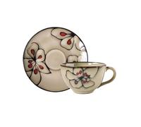 KUNYOS Tazza Da Caffè Espresso In Ceramica Da 250 Ml, Tazza Da Cappuccino, Tazza Pastorale In Gres For Godersi L'ora Del Tè Pomeridiano, Regalo E Presente(Color E)