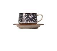 KUNYOS Tazza Da Caffè Espresso In Ceramica Da 300 Ml, Tazza Da Cappuccino, Semplice Tazza In Gres Con Motivo Floreale For Godersi L'ora Del Tè Pomeridiano, Regalo E Presente(Color D,Type 1)