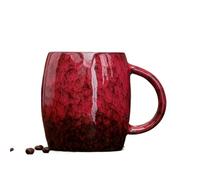 KUNYOS Tazza Da Caffè In Ceramica Di Grande Capacità Da 410 Ml, Tazza Da Caffè E Tazza Da Tè Fatte A Mano E Trasformate In Forno, Tazza Grande, Può Contenere Bevande Calde E Fredde(Red)
