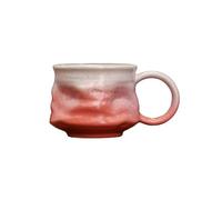 KUNYOS Tazza Da Caffè In Ceramica Retrò Da 235 Ml, Tazza Da Caffè E Tazza Da Tè Fatte A Mano E Trasformate In Forno, Manico Rotondo, Può Contenere Bevande Calde E Fredde(Carmine)