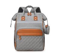 KUNYOS Zaino Fasciatoio For Neonati, Borsa Impermeabile E Resistente All'usura, Con Piccola Portatile Indipendente, Jack For Cuffie Di Ricarica, Da Viaggio For Papà Mamma(Light Grey)