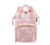 KUNYOS Zaino Fasciatoio Stampato For Neonati, Borsa For Pannolini Resistente E Di Grande Capacità, Borsa For Neonati Leggera Adatta Ai Viaggi Quotidiani, Borsa Da Viaggio For Papà E Mamma(Pink)