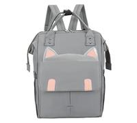 KUNYOS Zaino For Cambio Pannolini, Scomparto Portaoggetti Con Isolamento In Foglio Di Alluminio, Borsa Da Viaggio Impermeabile For Grande Capacità, Tessuto E Resistente Allo Sporco(Grey,Cat)