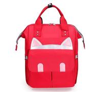 KUNYOS Zaino For Cambio Pannolini, Scomparto Portaoggetti Con Isolamento In Foglio Di Alluminio, Borsa Da Viaggio Impermeabile For Grande Capacità, Tessuto E Resistente Allo Sporco(Red,Cat)
