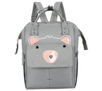 KUNYOS Zaino For Cambio Pannolini, Scomparto Portaoggetti Con Isolamento In Foglio Di Alluminio, Borsa Da Viaggio Impermeabile For Grande Capacità, Tessuto E Resistente Allo Sporco(Grey,Bear)