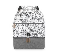 KUNYOS Zaino for il cambio del pannolino bambino, borsa multifunzionale for la conservazione latte con doppio strato isolante di grande capacità, adatta for i viaggi quotidiani all'aperto(Space)