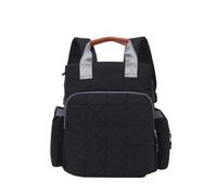 KUNYOS Zaino For Il Cambio Del Pannolino, Borsa Da Viaggio For Pannolini Con Divisorio, Leggera E Portatile For Mamma Bambino, Di Grande Capacità, Cinghie For Passeggino For Papà(Black)