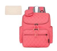 KUNYOS Zaino For Il Cambio Del Pannolino Del Bambino, Borsa For Pannolini Impermeabile E Termica Di Grande Capacità, Con Piccola Borsa Indipendente, Borsa Da Viaggio(Pink)