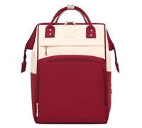 KUNYOS Zaino For Il Cambio Pannolini Alla Moda, Borsa For Pannolini Portatile Impermeabile Di Grande Capacità Con Cinghie For Passeggino, Borsa Da Viaggio Unisex Con Colori A Contrasto(Red)