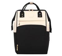 KUNYOS Zaino For Il Cambio Pannolini Alla Moda, Borsa For Pannolini Portatile Impermeabile Di Grande Capacità Con Cinghie For Passeggino, Borsa Da Viaggio Unisex Con Colori A Contrasto(Black)