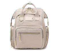 KUNYOS Zaino For Il Cambio Pannolini Di Grande Capacità, Borsa For Impermeabile E Resistente All'usura Con Strato Isolamento Termico, Conservazione Classificata Tutti I Prodotti(Beige)