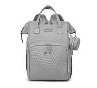 KUNYOS Zaino for il cambio pannolini di grande capacità, con strato isolamento termico, piccola borsa indipendente, impermeabile e resistente all'usura, può contenere(Grey)